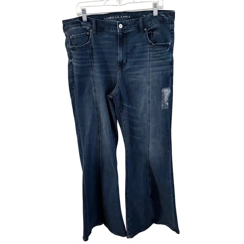 American Eagle Ne(x)t Level Stretch Festival Flare Jean 18 Regular Women’s Blue - Picture 2 of 7